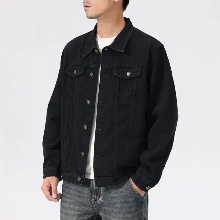 L7XL Mens Denim Jackets Large Size Autumn American Retro Washed Wear Resistant Distressed Tops Oversized Lapel Multicolor Coat 250210