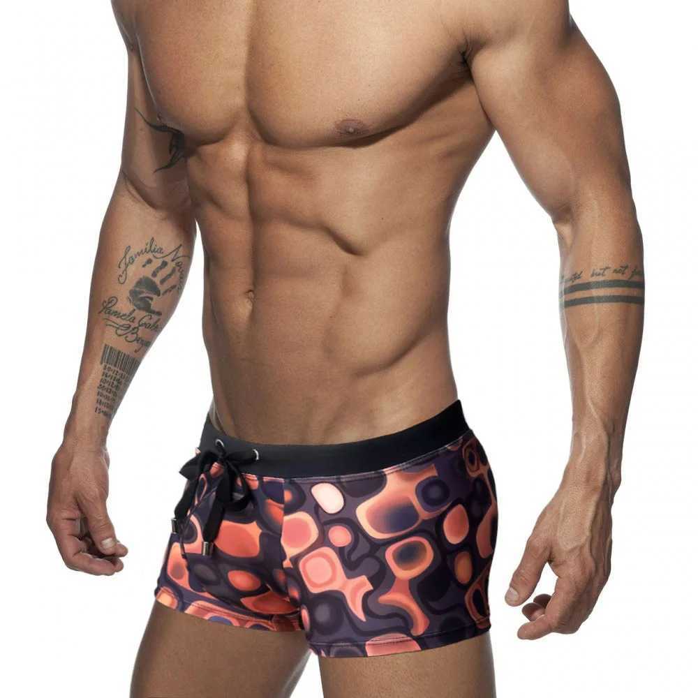 Mens Trunk Swimwear Swim Pants Swimsuits Swimming Beach Shorts Surf Square Cut Bathing Suit Boardshorts Drawstring Underpants M250218