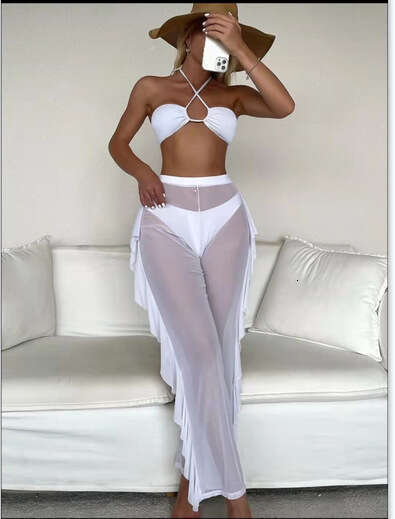 Mesh Solid Color Three Piece Bikini Split Thong Sexy Swimwear New Style Maillot De Bain Swimming Suit for Women Designer Bikini Swimwear Swimwear New 