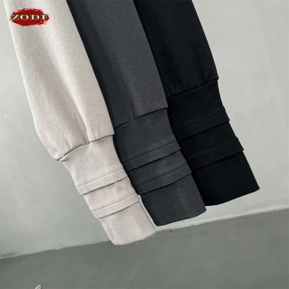 ZODF New Autumn Men Heavyweight 450gsm Hoodie Unisex Loose Ninja Sleeve 100% Cotton Hooded Pullovers Winter Coat HY0927