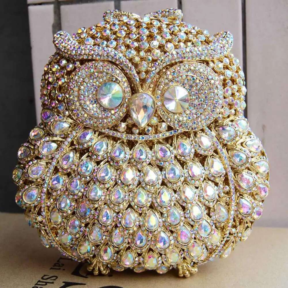 Animal Owl Designer women Evening pochette handmade prom Clutch bags party purse Crystal Stone Day Clutches SC020