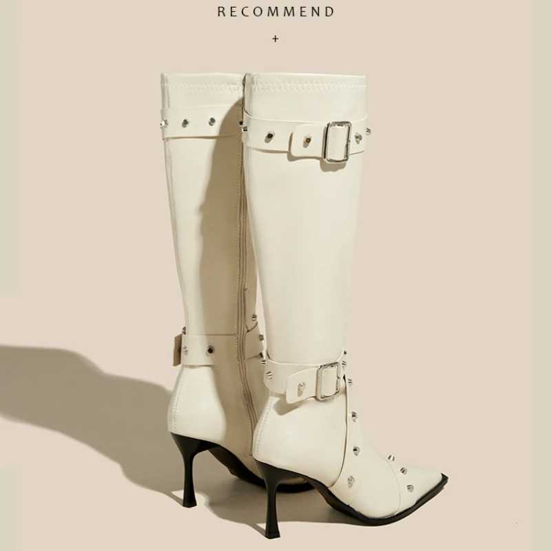 High-heeled Women Boots Pointed Toe Long Boots for Women Sexy Punk Gothic Boots Paris European and American Female Party Boots Z250704