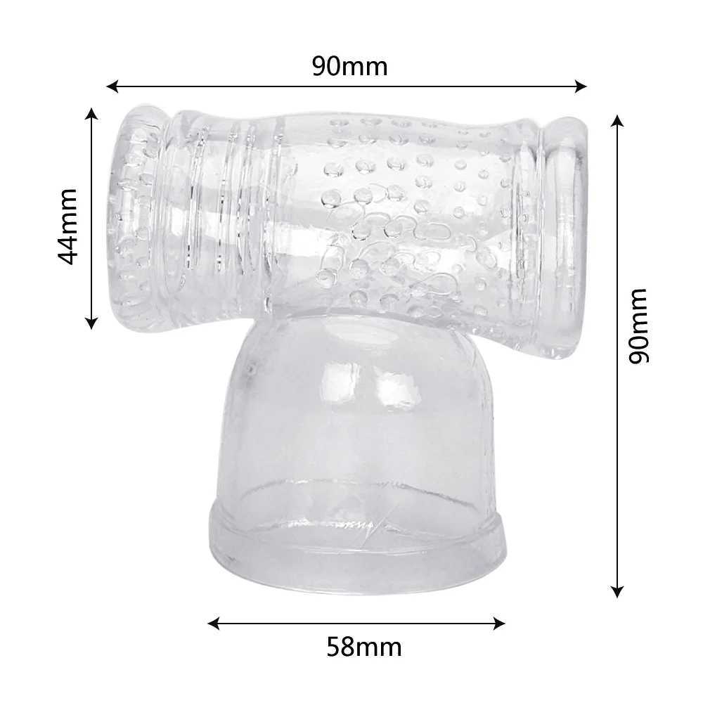 Male Masturbator Cock Sleeve Penis Ring Sex Toys For Men 8 Glans Sucking Caps Magic Wand Holder Vibrator Cover Erotic Products W250218