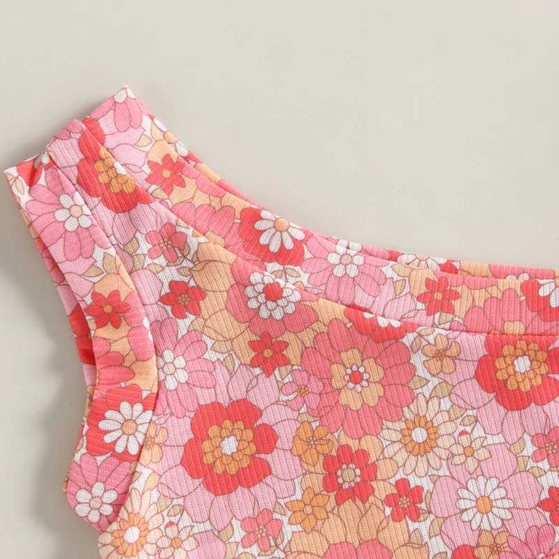 2023-03-08 Lioraitin 0-4Years Toddler Girls 3Pcs Summer Outfit Sets Sleeveless One Shoulder Vest Floral Flared Pants Headband W250218