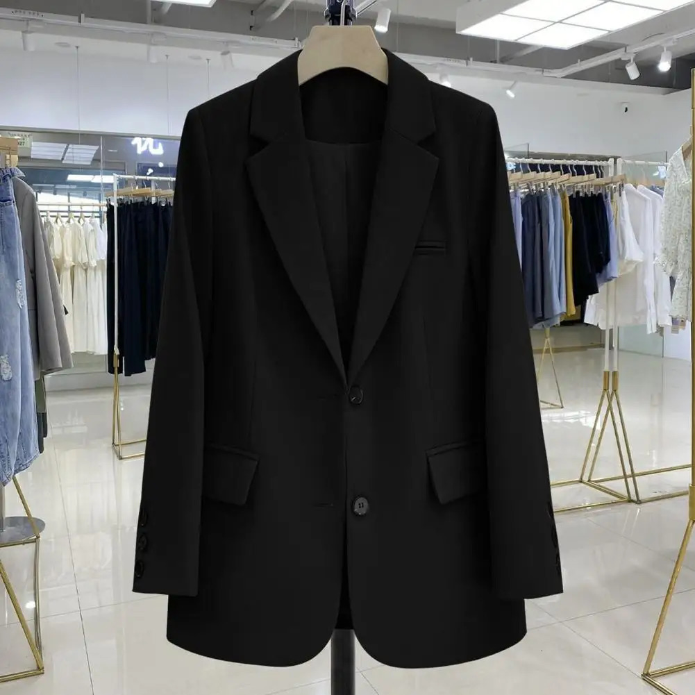 Blazer Coat Women OL Spring Summer Elegant Office Lady Loose Thin Long Sleeved AllMatch Casual Jacket Suit 250213