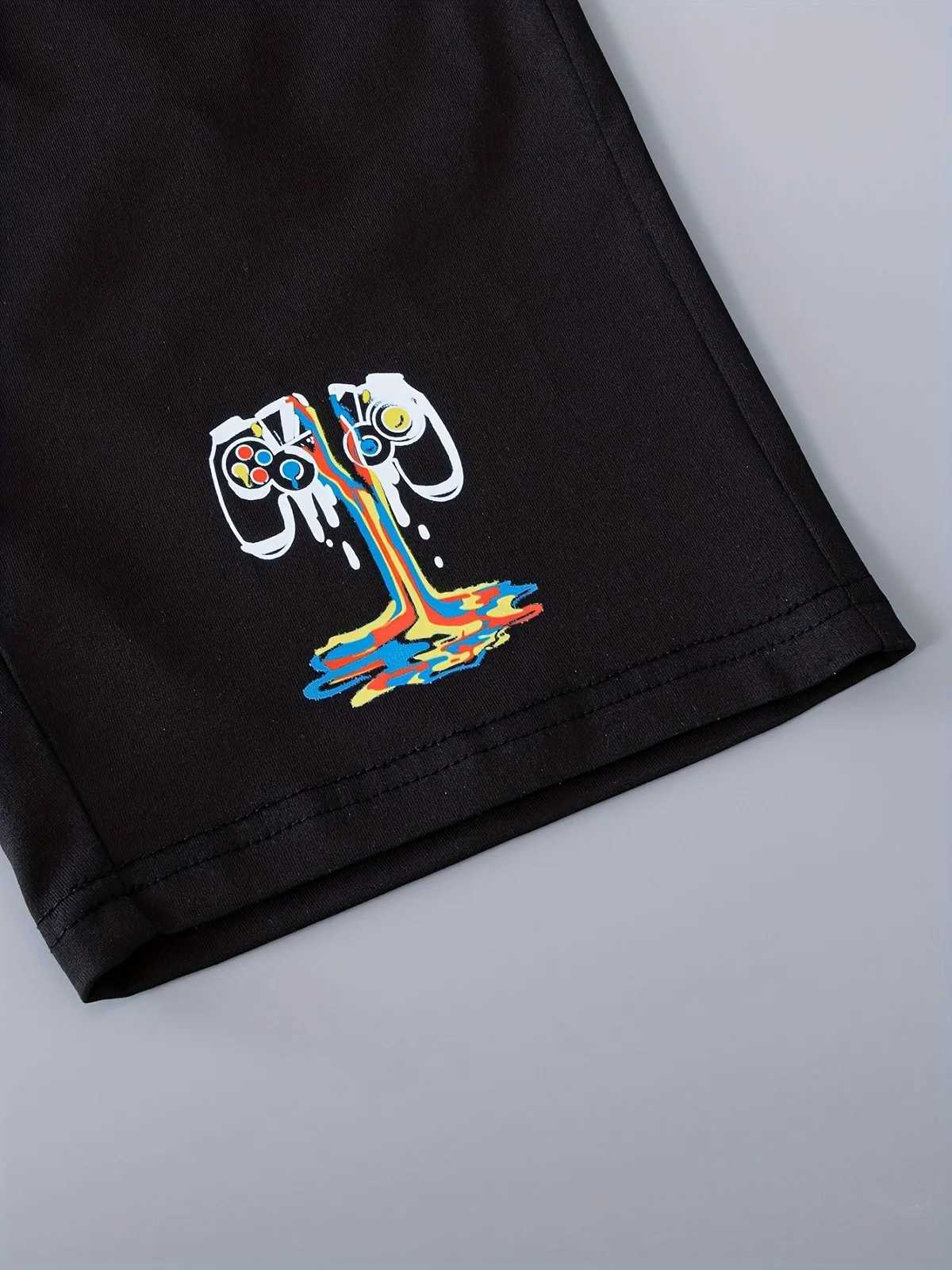 Kids Clothes Boys Girls Summer Dring Top Shorts 2 Pieces Set Teenage Boy Printed Tracksuit Childrens Casual Outfit W250218