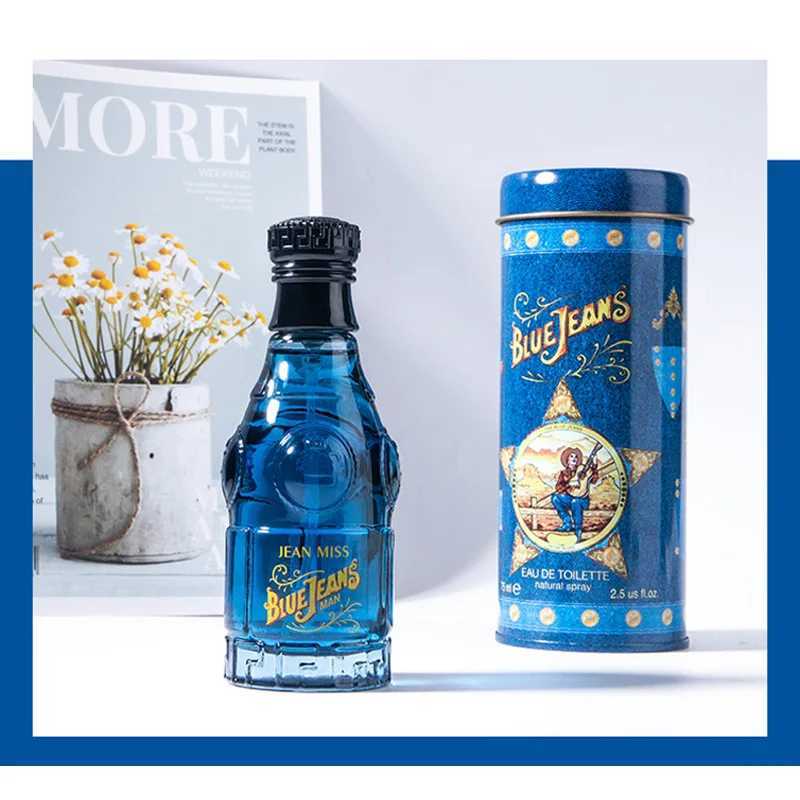 Blue Denim Cola Flavor Mens Perfume 75ml Blue Gentleman Lasting Fresh Natural Cologne Perfume Gift Box Irresistible Scent Spray W250218