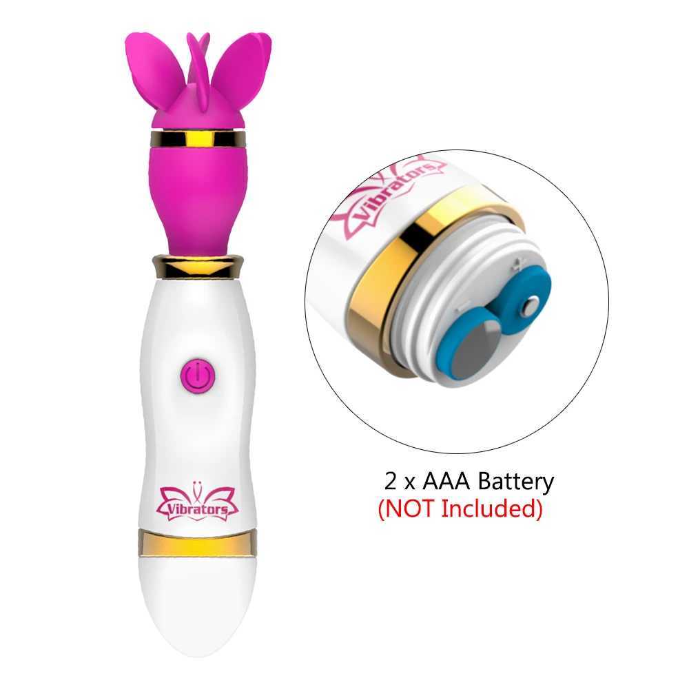 AV Stick 12 Speed Female Masturbator Nipple Clitoris Stimulator 360 Degree Rotation Tongue Licking Vibrator Sex Toys for WomanXJ250218