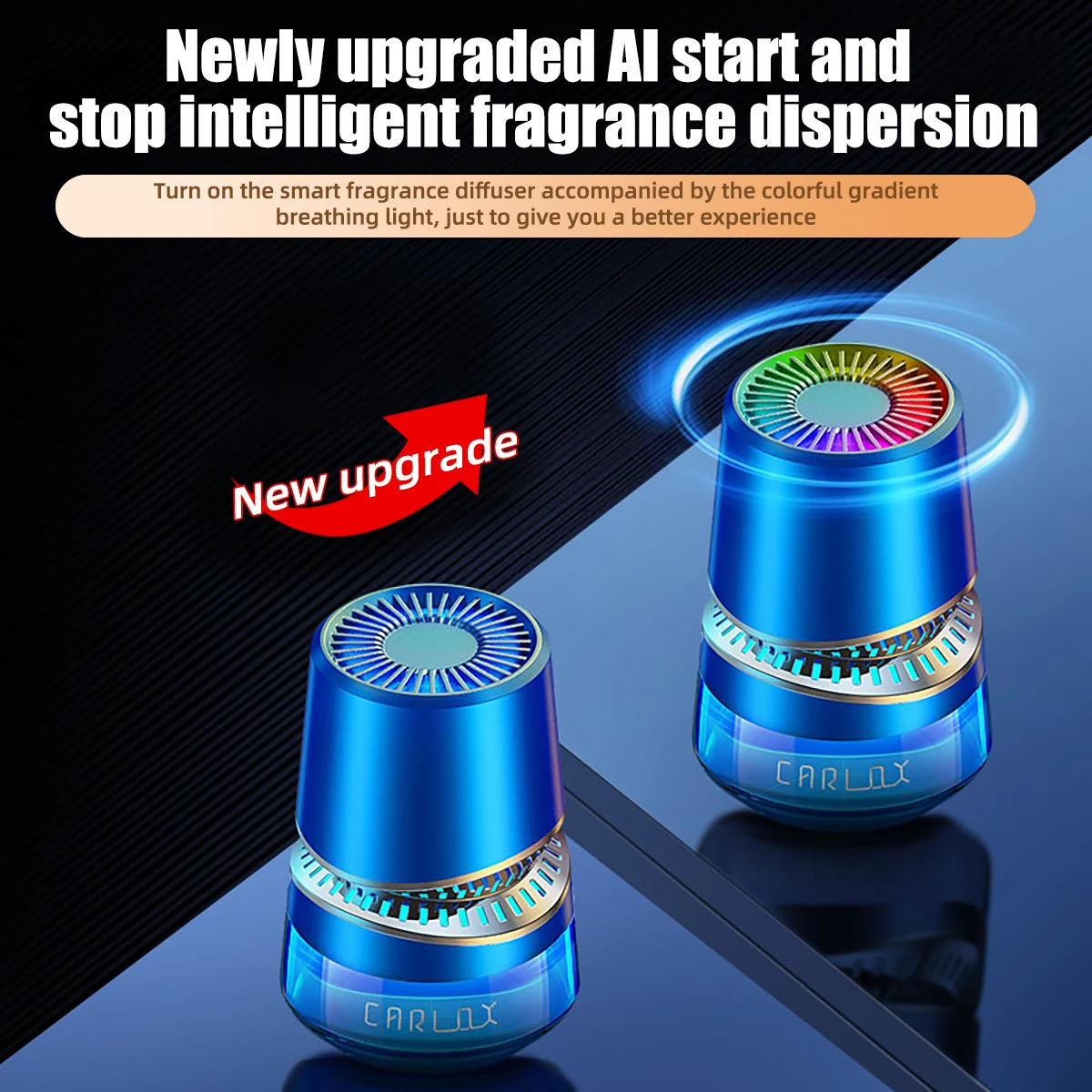 Car fragrant perfume Gu Long ocean Gardenia liquid perfume Car interior Air freshener with LED RGB ambient light 250214