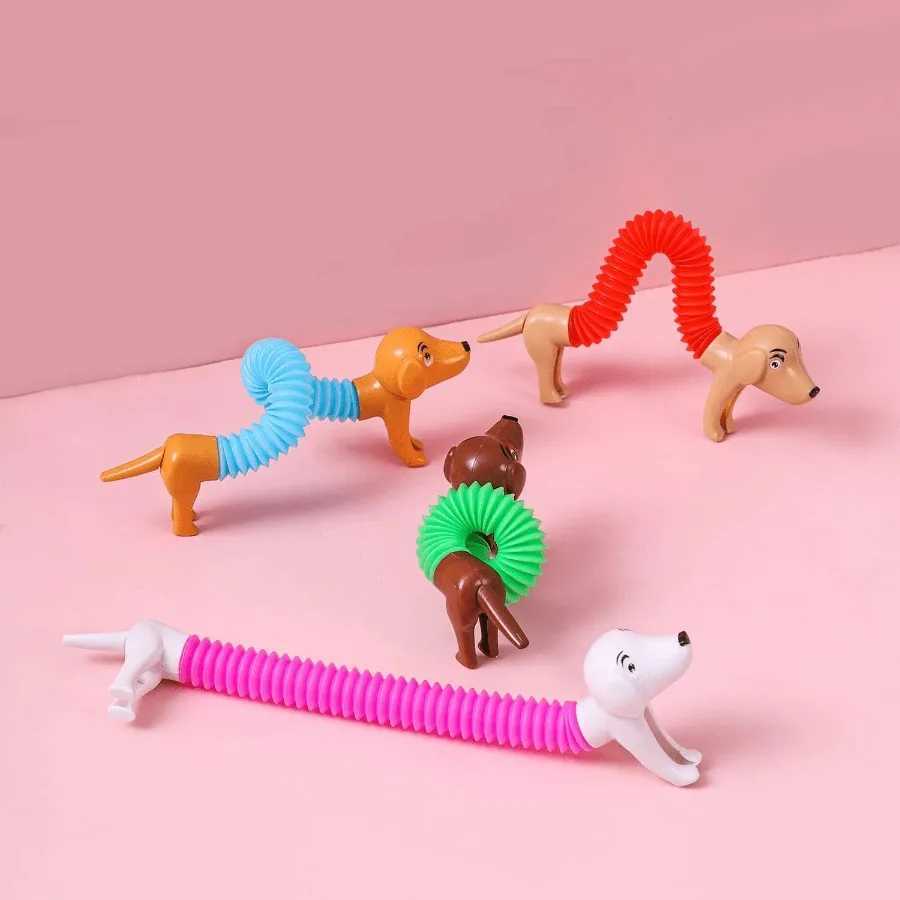 Others Dog Toys Chews Dog Telescopic Tube; Autism Sensory Toys; 4Pcs Pop Tubes; Fidget Toys for Girls; Toddler toys; Toys; Sensory Toy; Dog Party Fav 