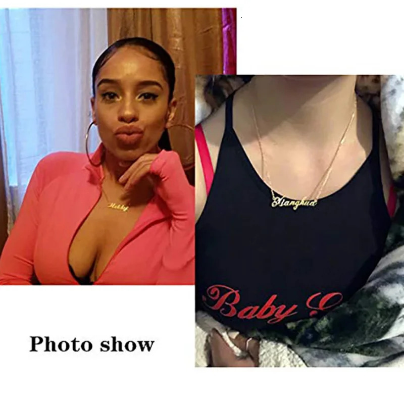 28 Styles Selling Custom Necklace Trendy Customized Chains Jewelry For Women Personalized Nameplate Heart Cross Pendant 250210