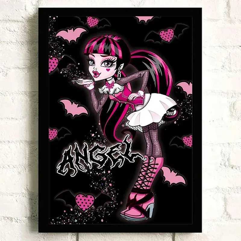 Cartoon Monster High Poster and Printed Anime Wall Art Canvas Painting Scene Ro He Decorates Gift Cuadros Y250218