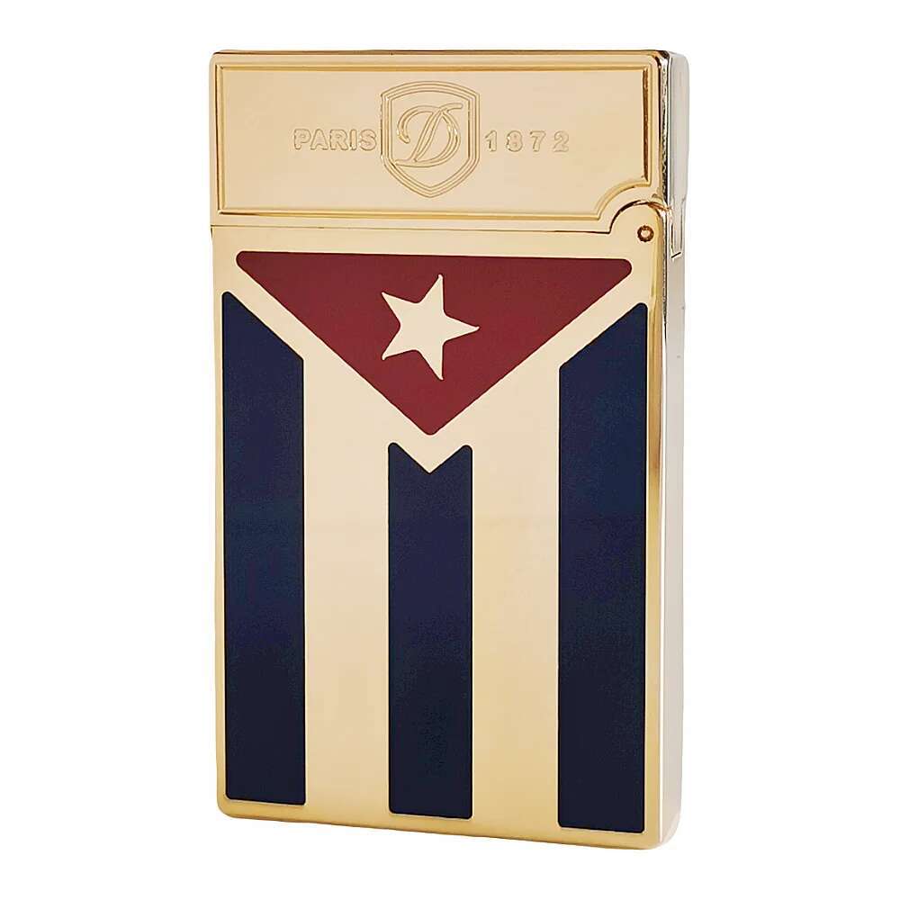 Cuba Gas Lighters Brass Lacquer Cuban Flag Smoking Accessories Tobacco Cigar Cigarette Men Gift Collections Ding Sound