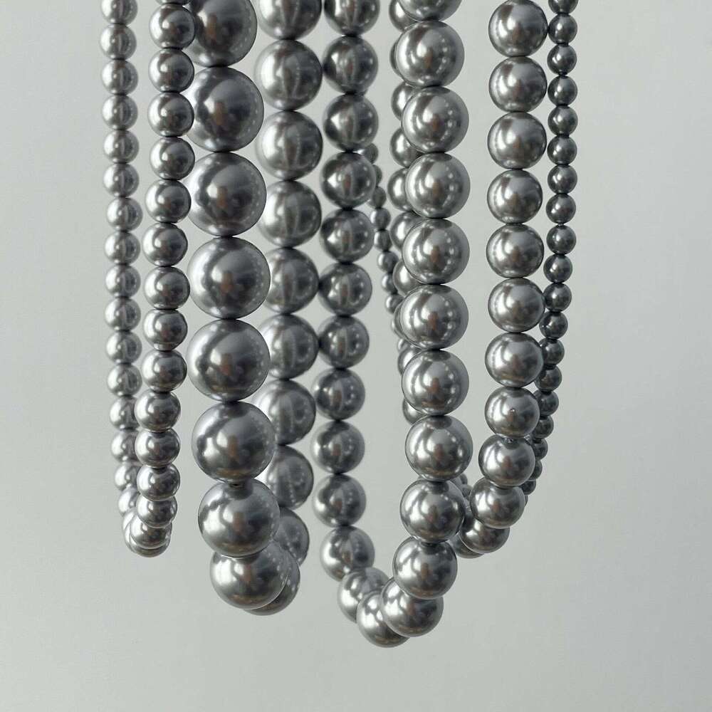 Ticcins blogger Fever's same round Shijia pearl necklace, female simulation multiple en gray beaded collarbone chain