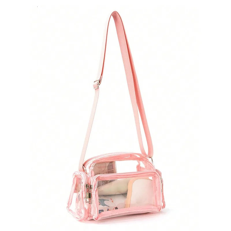 1PC Stylish Transparent And Lightweight Crossbody Bag Suitable White-Collar Workers Outdoor Travel Shopping 250214