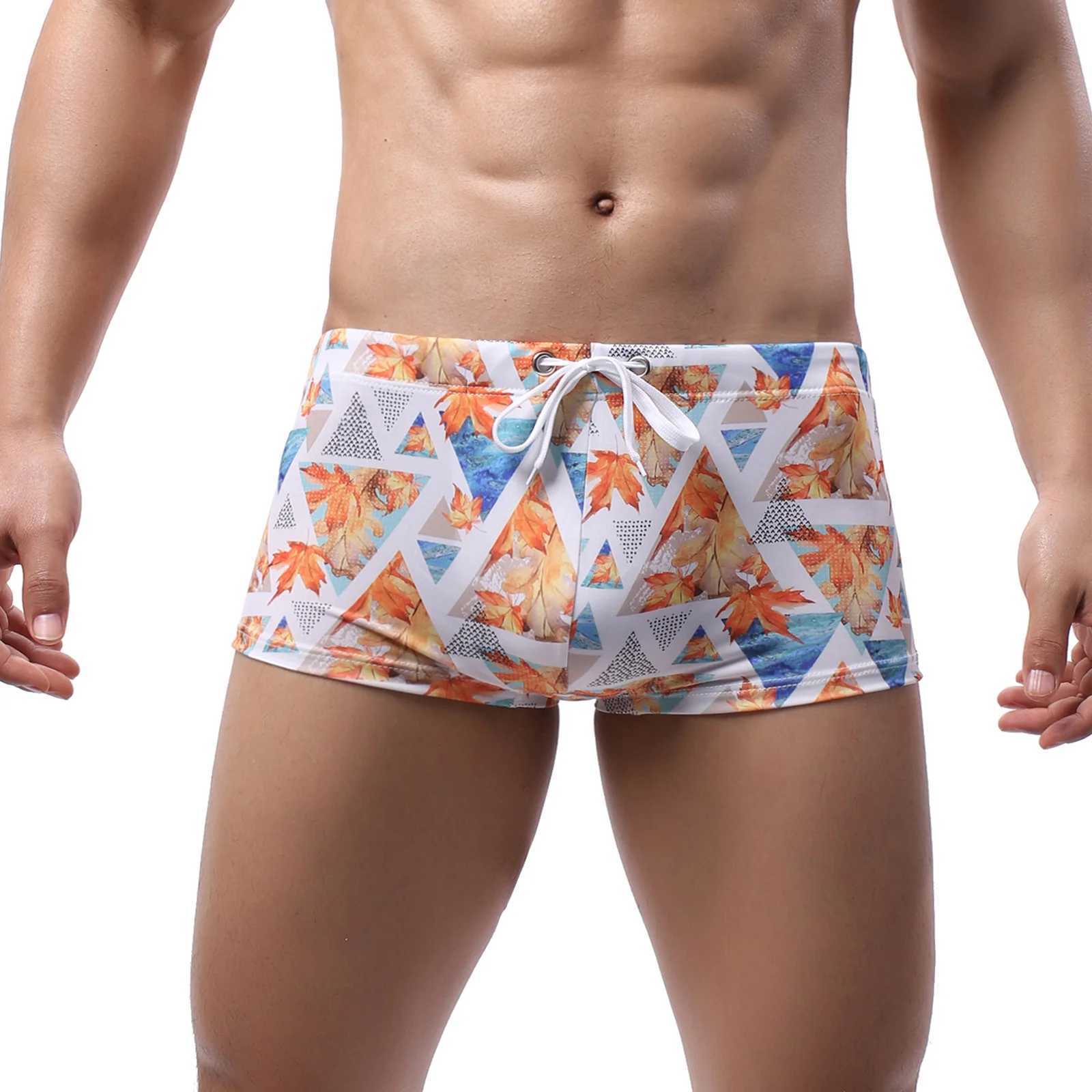 New Arrival Swim Boxer Shorts Beachwear Men Swimwear Sexy Swimming Trunks Swimsuit Quick Dry Bathing Suit Elastic hombre Z260314