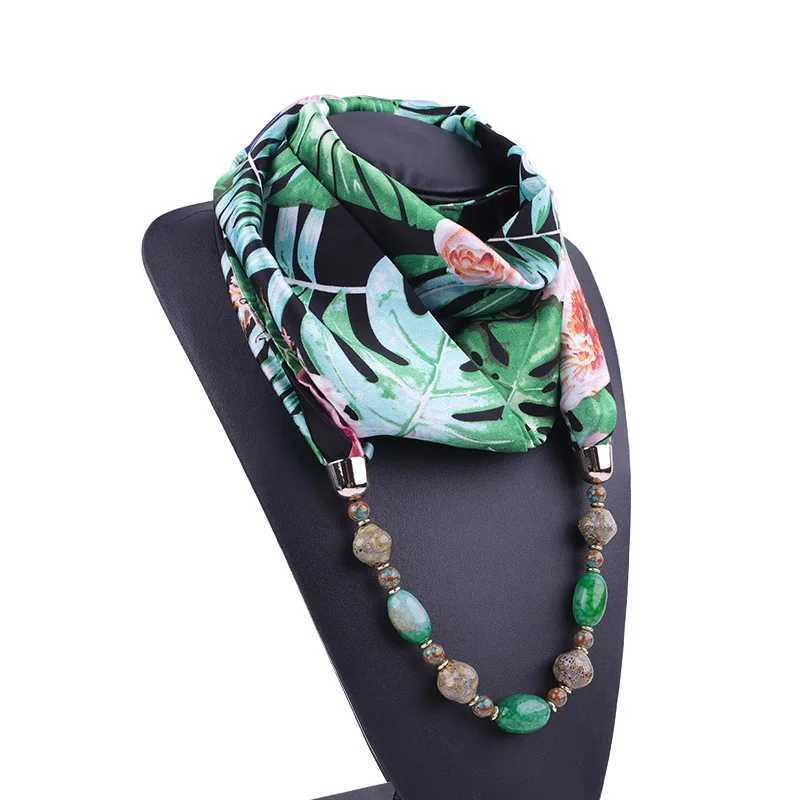 Womens Chiffon Jewelry Declaration Necklace Pendant Scarf Head Scarf Womens Foulard Womens Accessories W250218