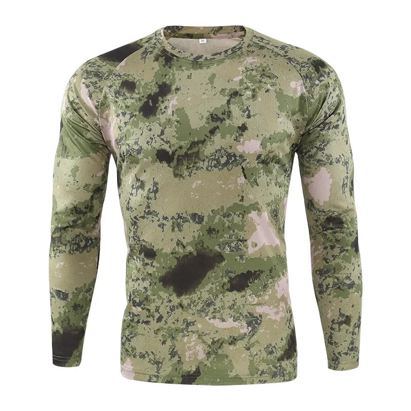 Clothing Autumn Spring Men Long Sleeve Tactical Camouflage T-shirt camisa masculina Quick Dry Hunting shirt 250217