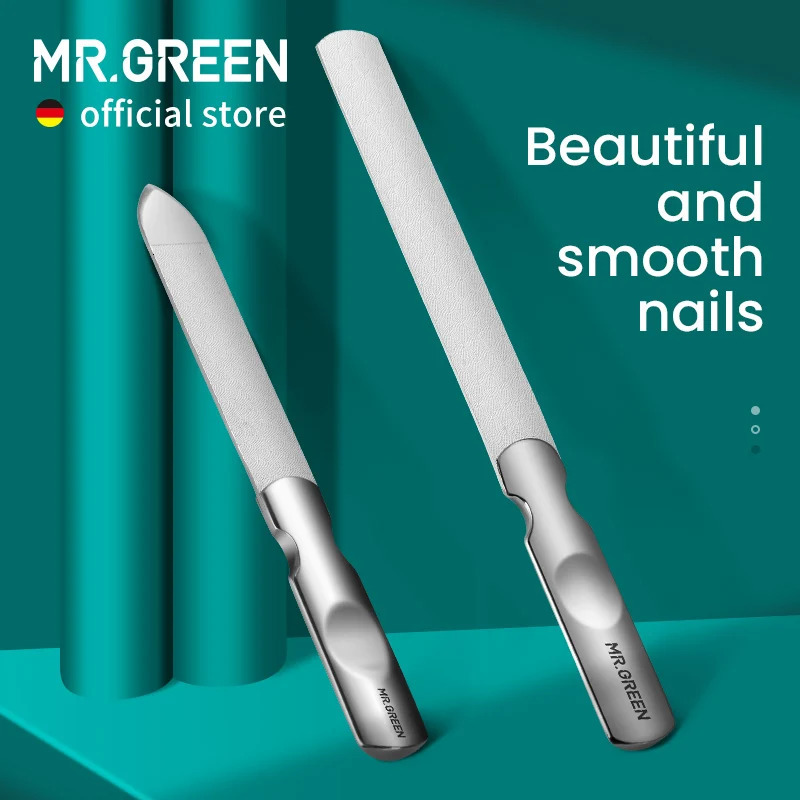 MR.GREEN Double Sided Nail Files Stainless Steel Manicure Pedicure Grooming For Professional Finger Toe Nail Care Tools 250214