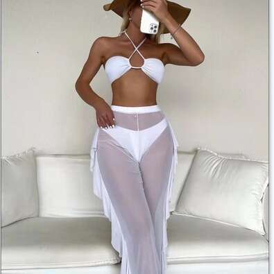 Mesh Solid Color Three Piece Bikini Split Thong Sexy Swimwear New Style Maillot De Bain Swimming Suit for Women Designer Bikini Swimwear Swimwear New 