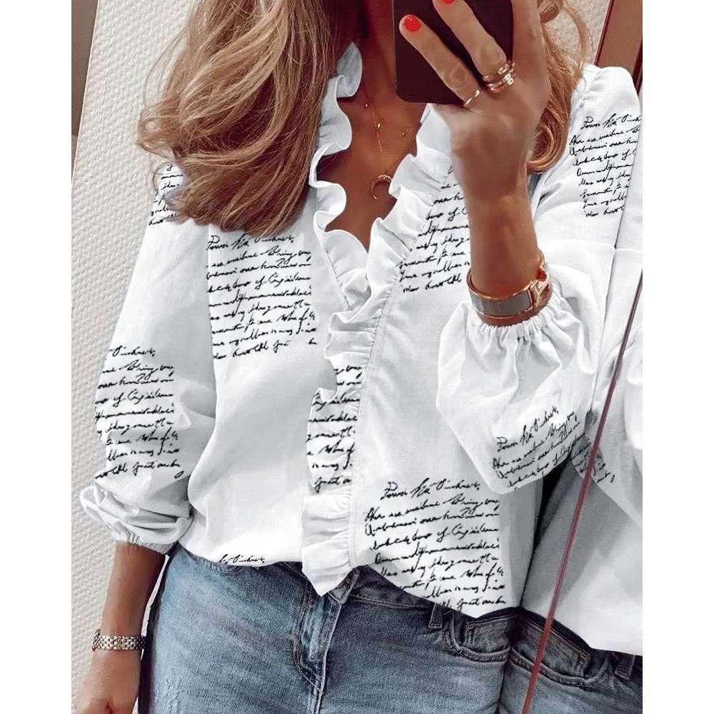 New Long Sleeved Ruffled Shirt For Women's Shirts In Spring And Summer