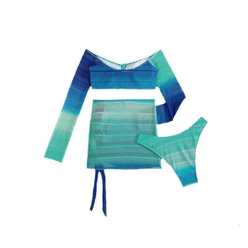 2025 New Drawstring Long Sleeved Beach Skirt Bikini Three Piece Set Swimsuit Swimsuit Designers Bikini Swimming Suit for Women Swimsuit New Arrival Ne