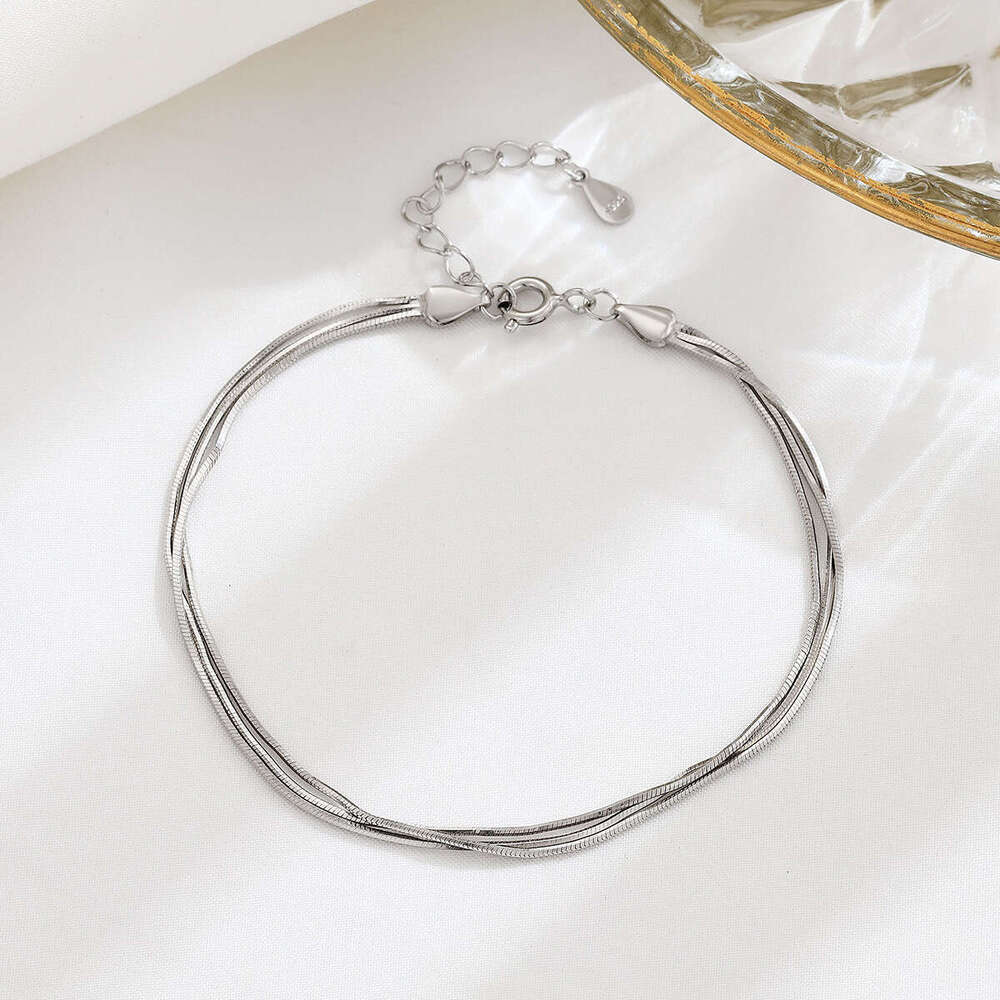 S sterg sier three-layer snake bone with a unique temperament, high-end accessories, light , simple and versatile women's bracelet