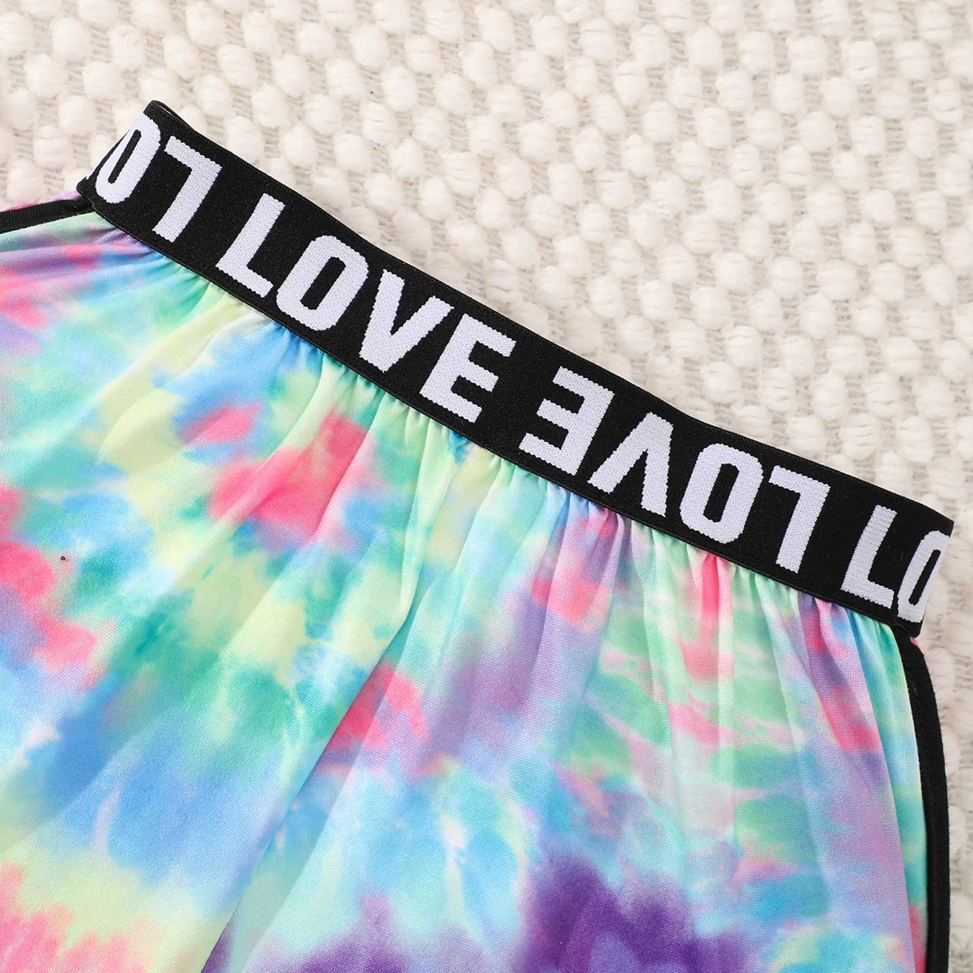 Girls Clothes Summer New Children Set Sleeveless Round Neck Tank Top Shorts Halo Dyed Casual Comfort Girls Outfits 8-12 Years W250218