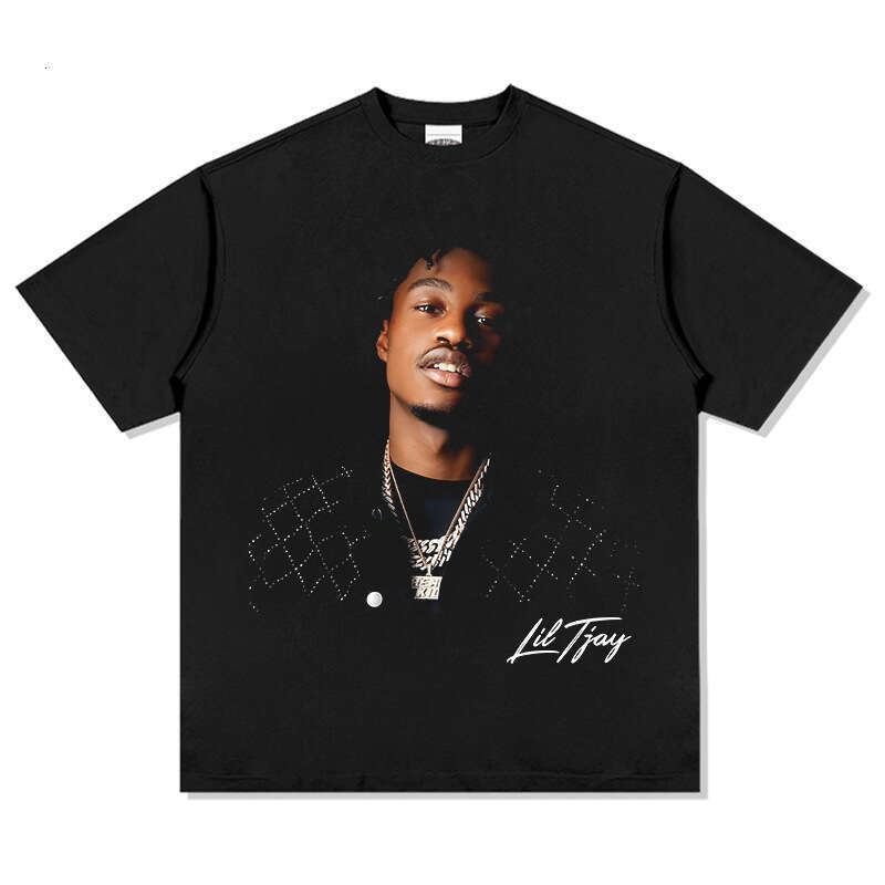 American hip-hop Tjay Lil Jay printed short sleeved T-shirt vintage loose