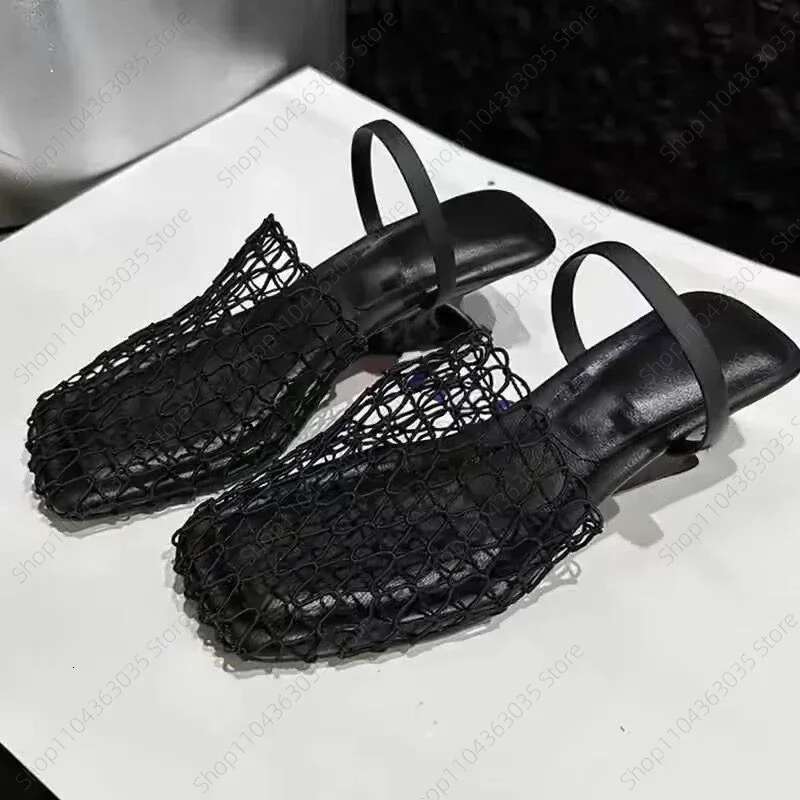 Strange Style Square Toe Slippers Air Mesh Height Increasing Fashion Solid Summer Outwear Women Shoes 2025 New Arrivals