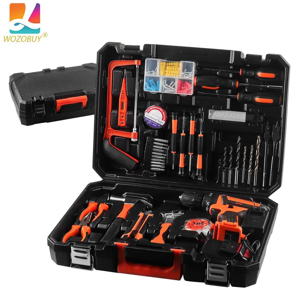 Tool Case 12V/21V Cordless Drill Set Combo Kit59/54/48/44/34Pcs Tool Kit for HomeHousehold Tool Sets for MenPower Drill with Tool Kit CL250218