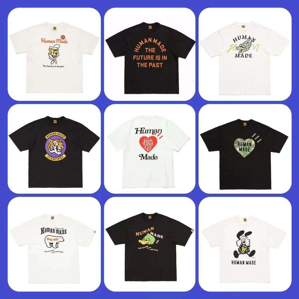 Trendy brand high-quality bamboo cotton heart-shaped digital printed casual loose short sleeved unisex T-shirt