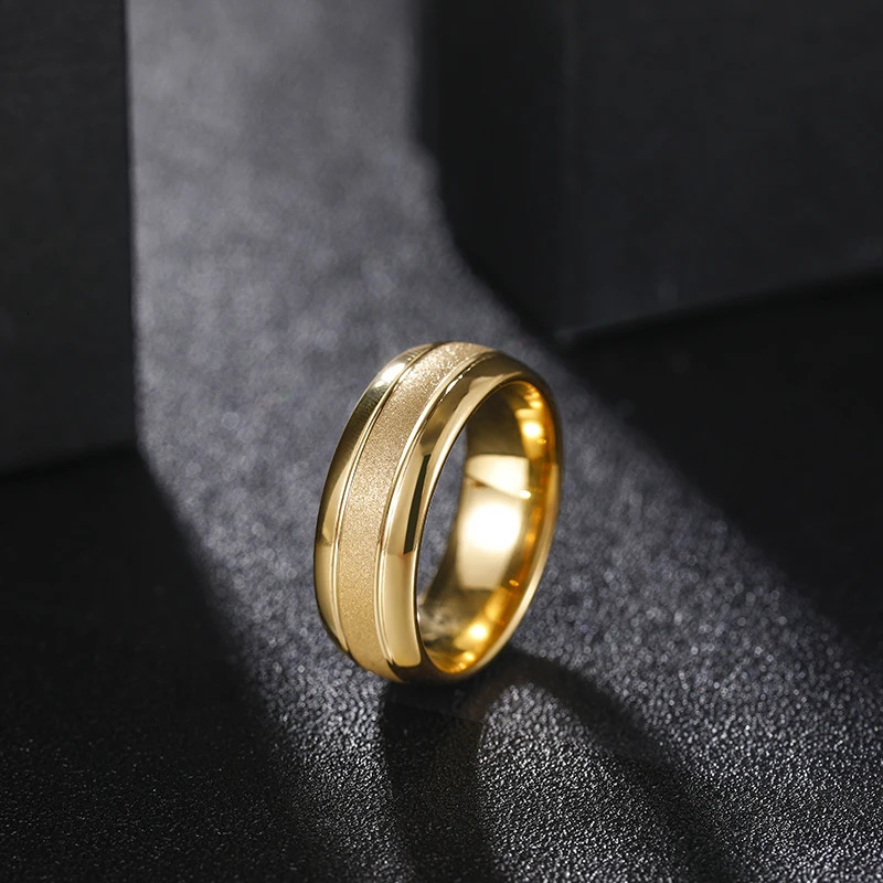 Somen Men Ring Tungsten Carbide Ring Gold Silver Color Frosted 8mm For Wedding Engagement Band Party Rings 250213