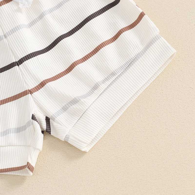 Pudcoco Baby Boy Ribbed Outfits Striped Sleeveless Round Neck Tank Tops Elastic Waist Shorts 2Pcs Summer Set Infant Toddler 0-3T W250218