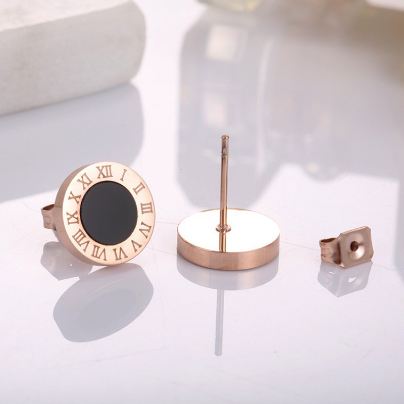 Stylish Stainless Steel Roman Numeral Stud Earrings for Men Women Minimalist Hypoallergenic Ideal Jewelry for Birthdays Wedding or Anniversaries