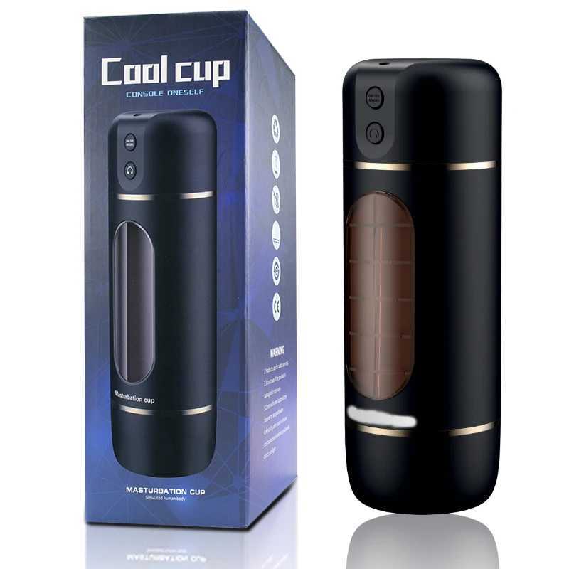 Automatic male masturbation cup delayed ejaculation trainer vibration thrust sucking pocket vibrator mens masturbation sex toy W250621