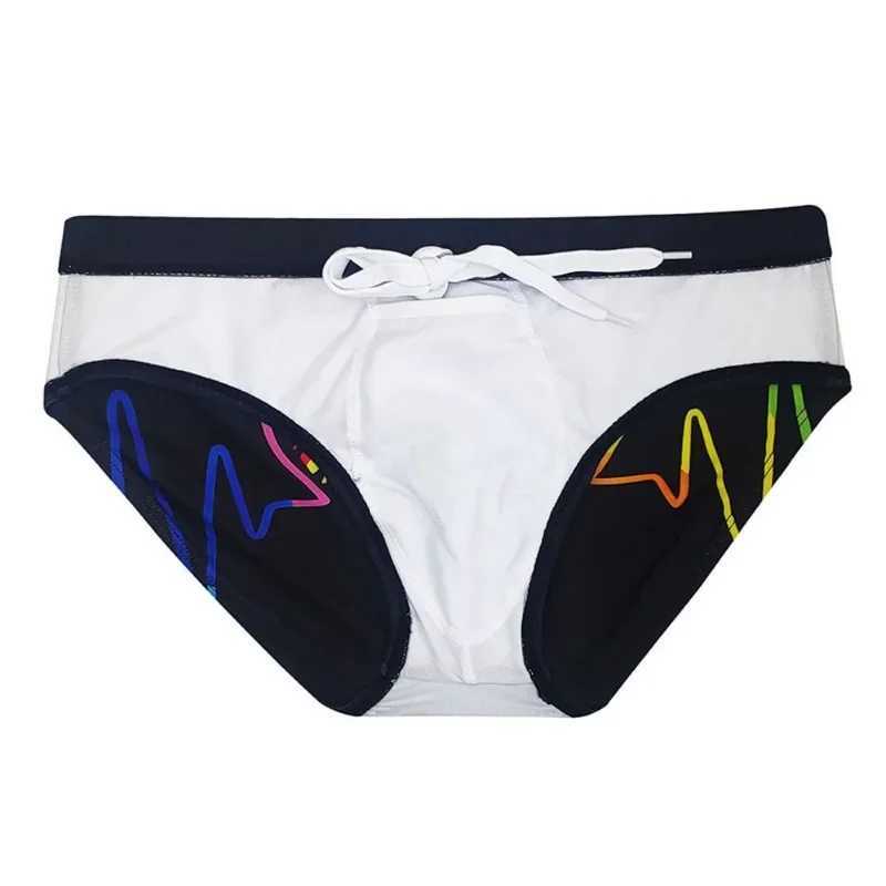 Sexy Low Waist Mens Swim Briefs Underpants Summer Quick Drying Breathable Sexy Swimming Trunks Bikini Gay Surf Beach Shorts M250218