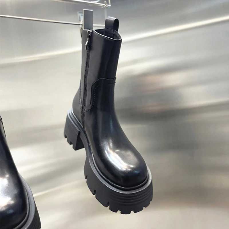 Vintage Platform Women Knight Boots Fi Short Booties Ccise Thick Heel Womens ShoesXJ250217