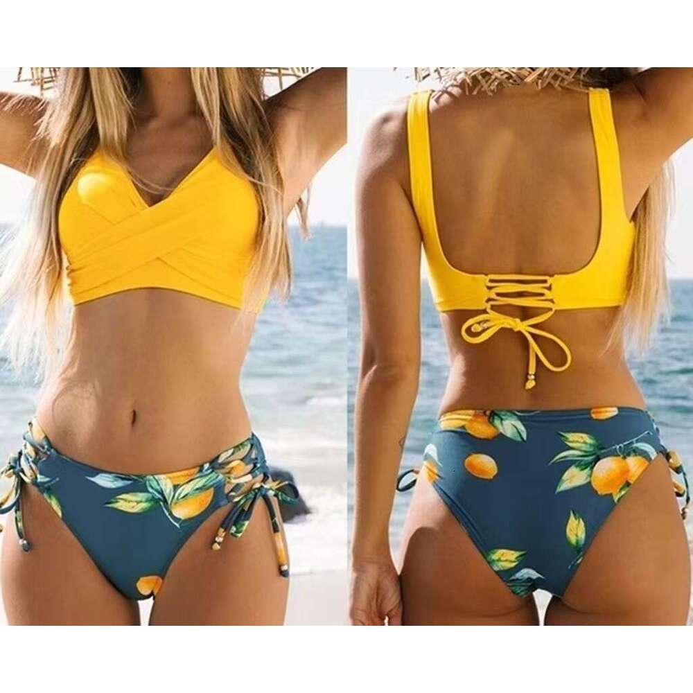 2025 Bikini Sexy Yellow Multi-color Bikini Swimsuit for Women Sexy Designer Bathing Suit Gt Cut Luxury Swimwear Underwears Woman New Arrival