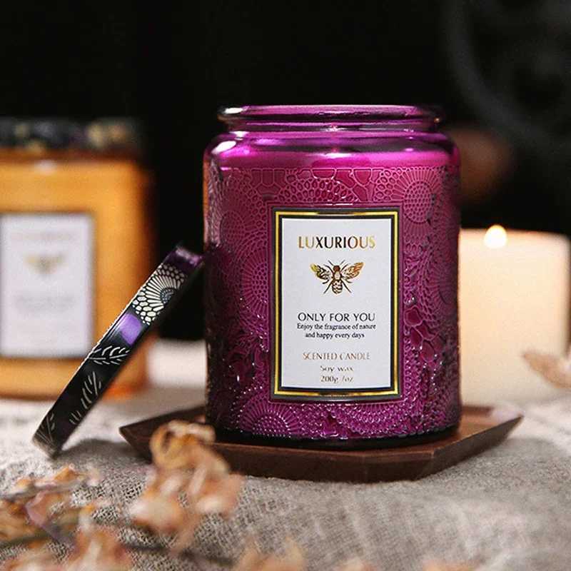 Fragrant Glass Jars Smokeless Soy Wax Stree Scented Candles Gift Box for Valentines Day Home Decorative 40 Hours X250218 W260303