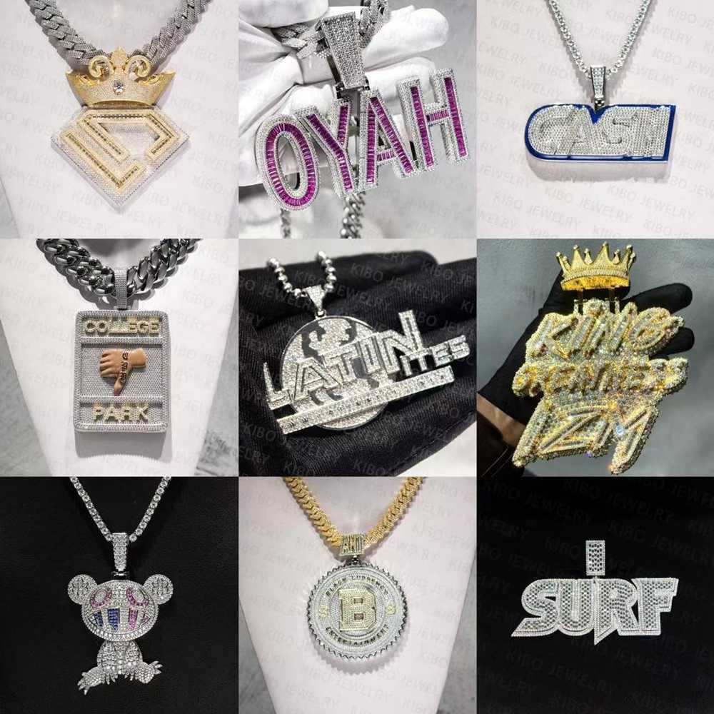 18K Gold Plated 925 Sterling Silver Cross Pendant VVS1 Iced Out Moissanite Pendant Necklace Mens Hip Hop Jewelry