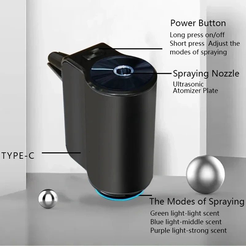 Car Air Freshener Electric Auto Aroma Diffuser Car Air Vent Essential Oil Mist Humidifier Fragrance Diffuser Aroma 250218