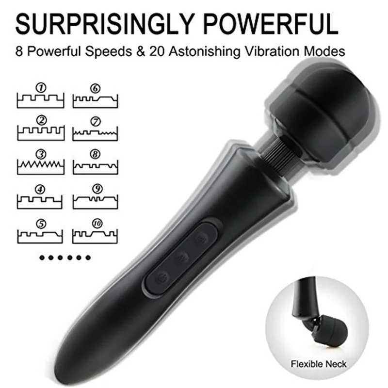 Huge Magic Wand Vibrator For Women Stimulator Clitoris G Spot Massager USB Charging Masturbation Sex Toys For Adults 18XJ250218