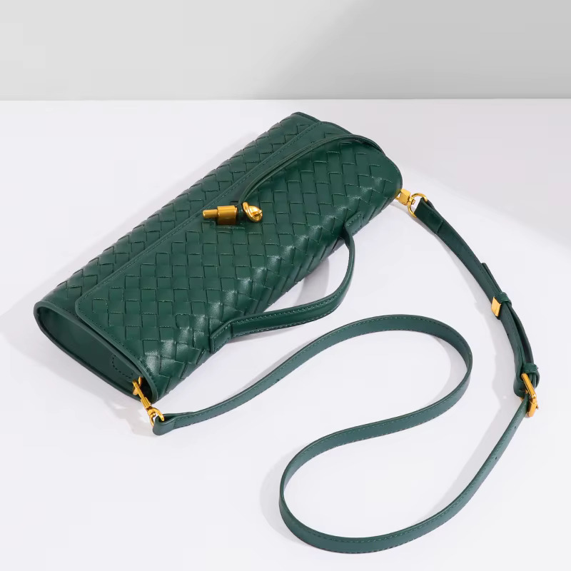 New Evening Women's Handmade Woven Soft hot Leather Dinner in Ancient Fashions Braided Bag Horizontal Handbag