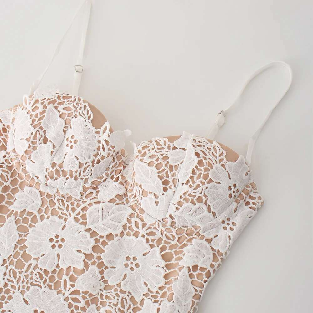 Mingmingxi Summer Elegant Maxi 2024 New In Wedding Guest Dress Women White Lace Up Long Dresses Sexy Wholesale