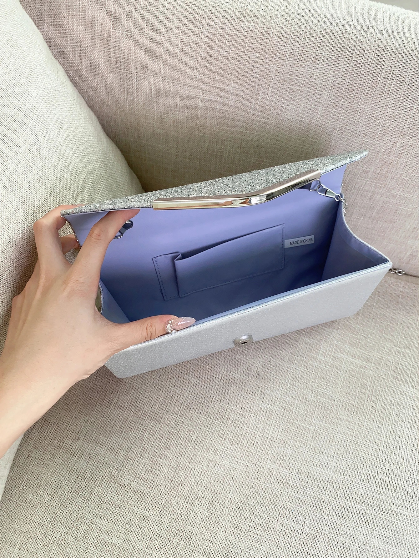 Sparkling elegant and fashionable envelope clutch bag party wedding handbag 250213Z