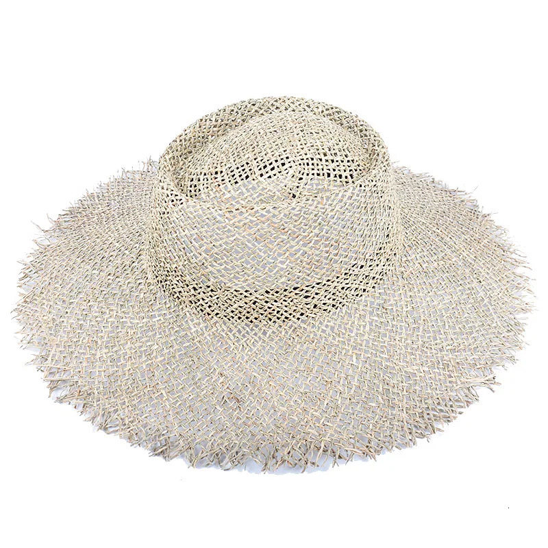 Natural Grasses Panama Beach Sun Hat Woman Summer Straw Hat Travel Wide Brim UV Visors Protection Elegant Ladies Sunhat Cap 250218