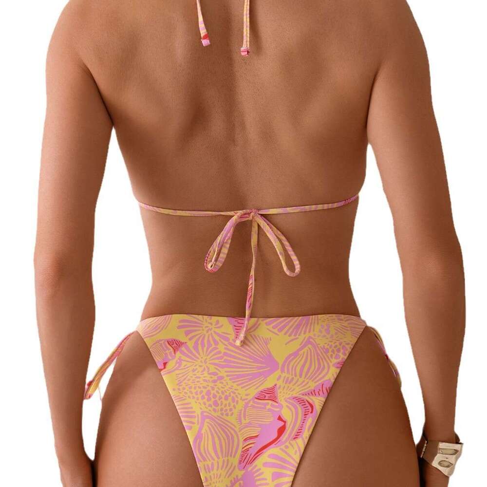 2025 New Digital Printed Strap Hanging Neck Bikini Split Swimsuit Bikini Designer Swimwear Bathing Suit Designer Swim Women Swimsuit Maillot De Bain N