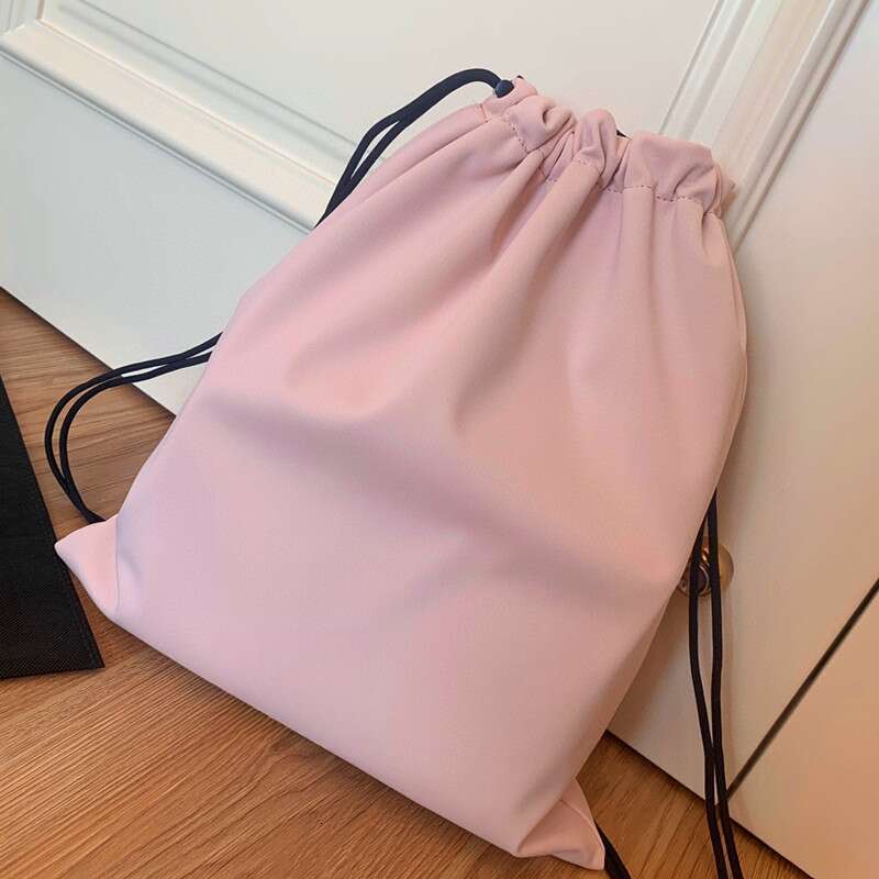 Perfume Pink Black Double Sided Backpack Drawstring Light Weight High Beauty Value Large Capacity