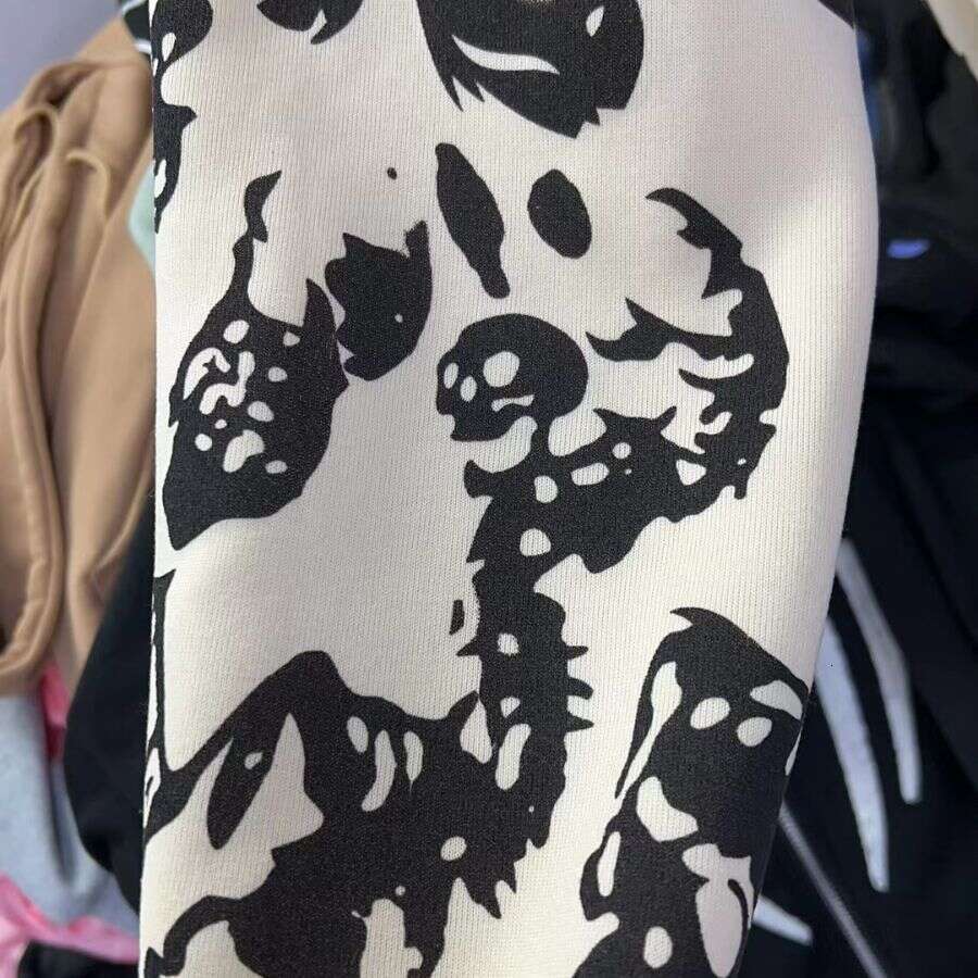 Y2k Gothic Zipper Skeleton Sweatshirt Coat Hooded Cardigan Full Face Hoodie